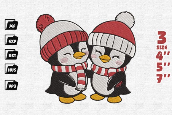 Adorable Penguin Embroidery for Holiday Projects