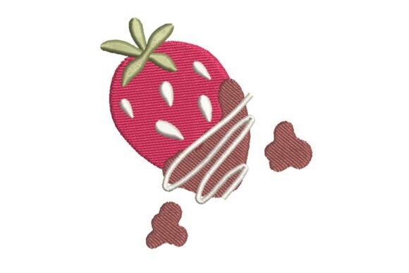 Chocolate Dipped Strawberry Embroidery Design