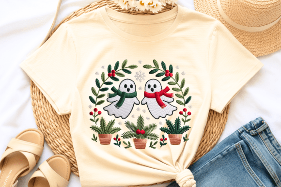 Cozy Christmas Ghost Embroidery PNG Review