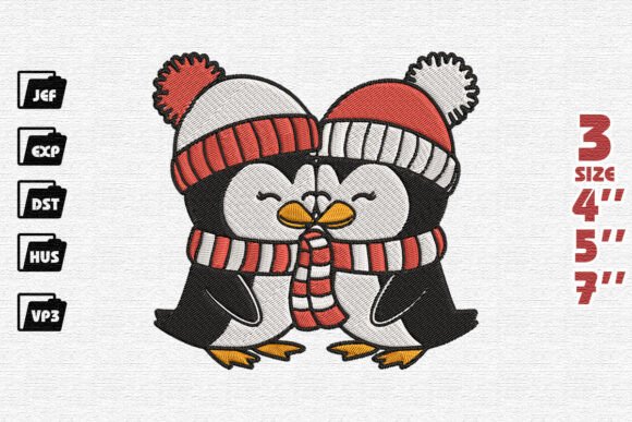 Cuddling Penguin Embroidery Design Review