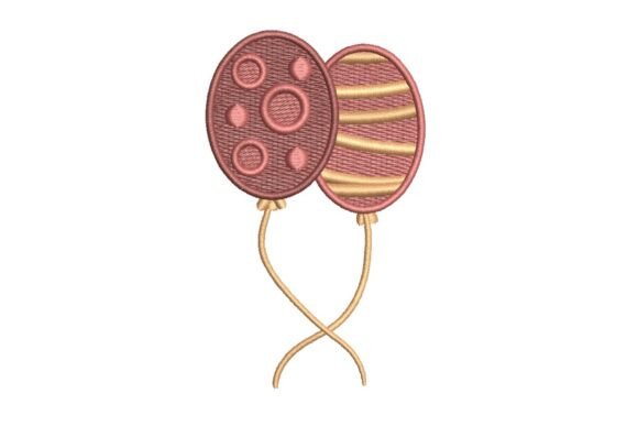 Elegant Decorative Balloon Duo Embroidery Design
