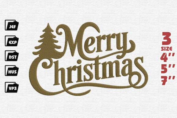 Elegant Merry Christmas Embroidery for Boutique Sweatshirts