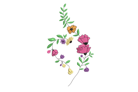 Heart Floral Vine Embroidery Design Review