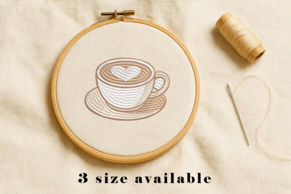 Heart Latte Coffee Embroidery Design Review