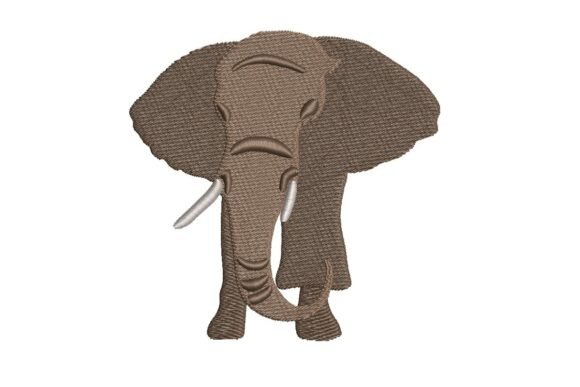 Majestic African Elephant Embroidery Design