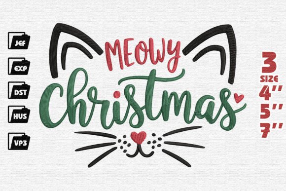 Playful Meowy Christmas Cat Embroidery Design Review