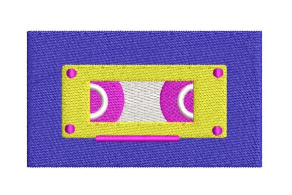 Retro 80s Cassette Tape Embroidery Design