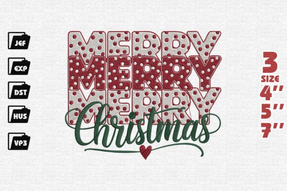 Retro Polka Dot Christmas Embroidery