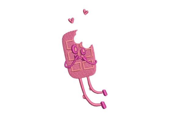 Shy Valentine’s Day Chocolate Bar Embroidery Design
